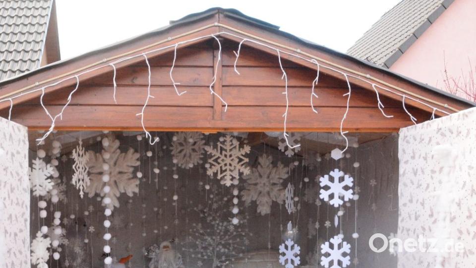 Im Gartenhaus der Harrers dreht eine Disney-Eisenbahn ihr Runden im Eisbärenland. Bild: Gabi Schönberger