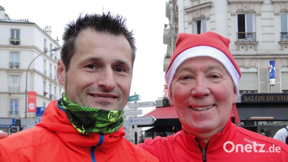 Markus Schreiner (links) und Reinhold Wildenauer laufen für die Stadt Weiden. Bild: esa