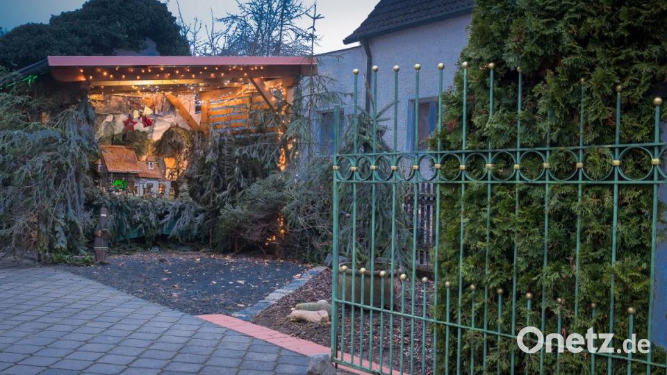 Die Tür zu Albert Meiers Gartenkrippe steht offen. Bild: chl