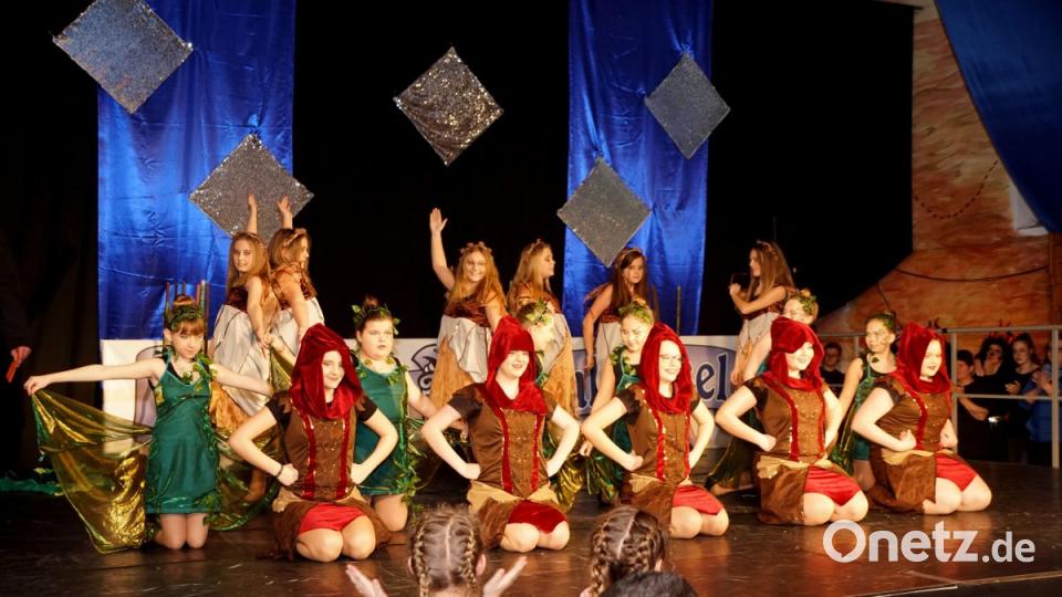 Die Juniorengarde von Helenesia Mehlmeisel mit dem Schautanz „Heldinnen des Waldes“. Bild: bkr