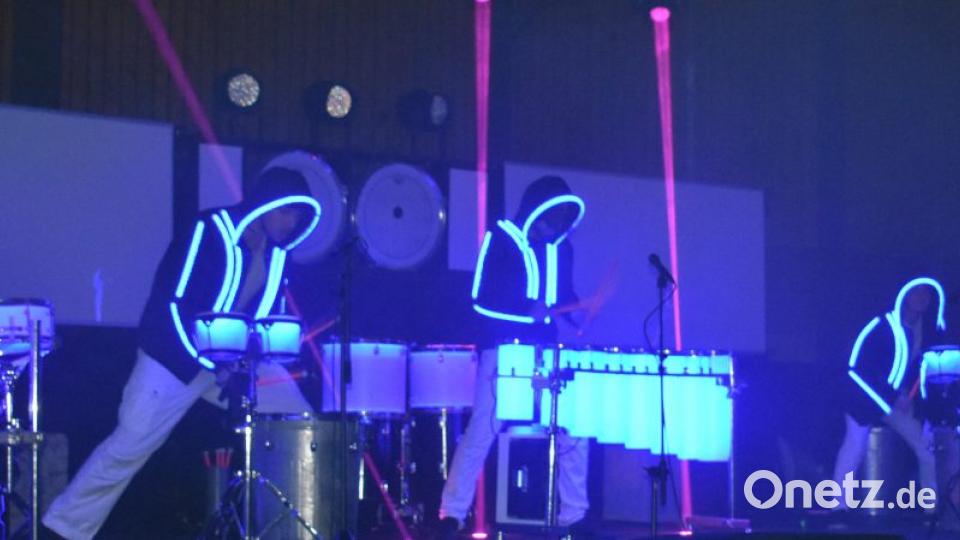 Die DRUMSTARS in Aktion beim Percussionkonzert in der Grafenwöhrer Stadthalle. Bild: rgr