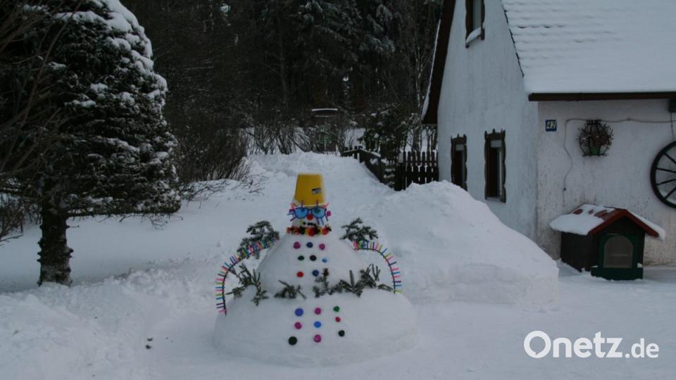Schneemann in Waldershof Bild: fpoz
