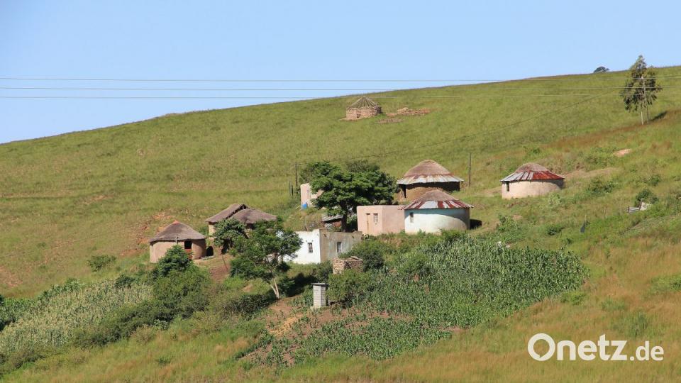 Neben Nkandla mit 3500 Einwohnern gibt es keine Dörfer und Städte in der Region. Sie ist zersiedelt in unzählige Kraals, die nur auf Feldwegen oder manchmal auch nur über unwegsame Trampelpfade erreicht werden können. In den sogenannten „Homestates“ leben über 100 000 Menschen weit verstreut. Bild: bph