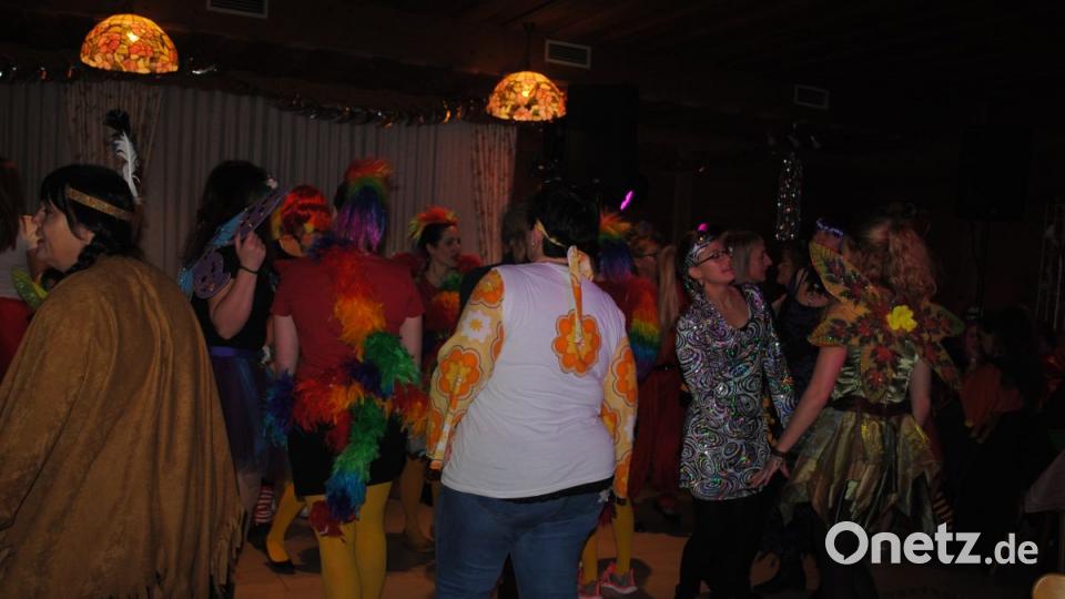 Bunt, frech, friedlich - der Weiberfasching in Ilsenbach war wieder ein Highlight für &quot;Weiber uns solche die es gerne wären&quot; Bild: gag