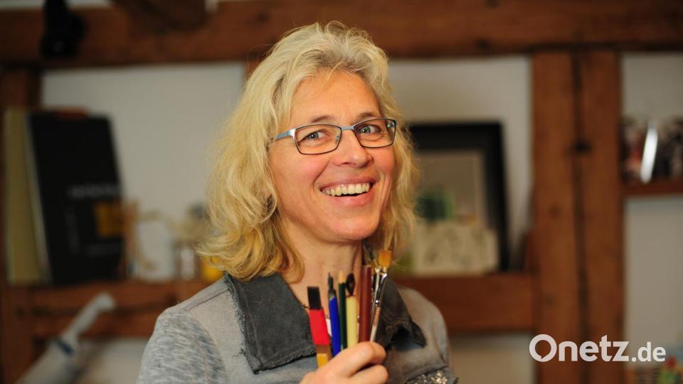 Elke Gehr mit ihrem „Handwerkszeug“. Bild: mzi