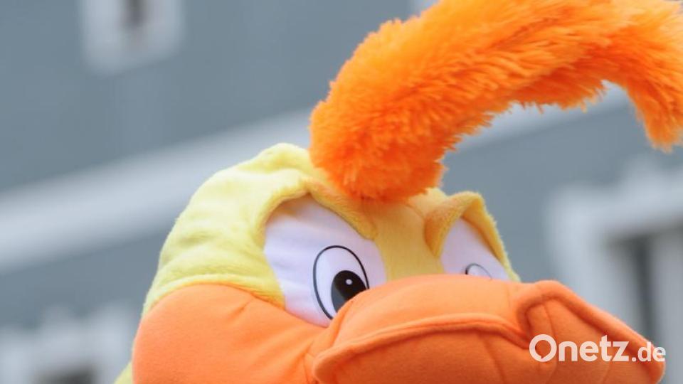 Seit Jahren aus dem Fasching nicht wegzudenken, das bunte Huhn vom Schallerhof. Bild: gf