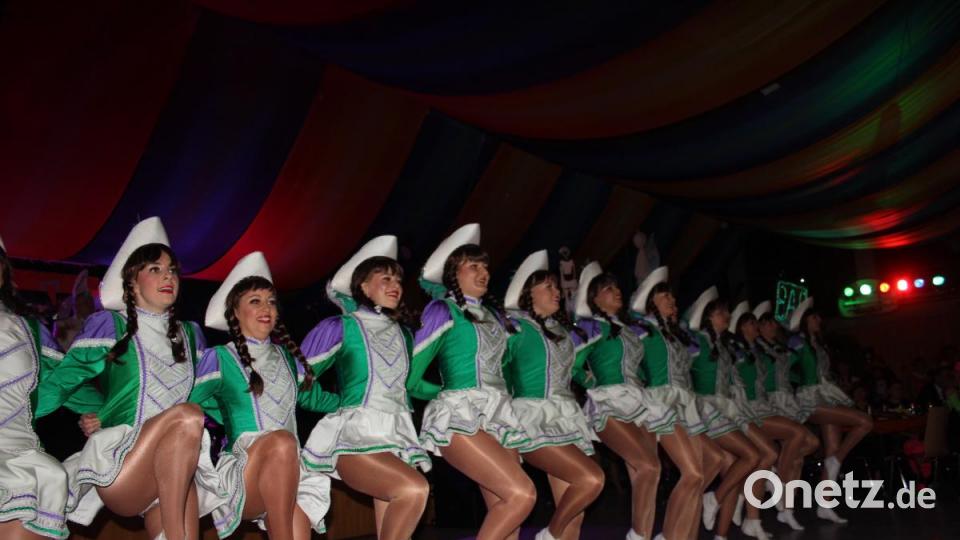 Die "Grün-Weißen" beim Gardemarsch. Bild: frd