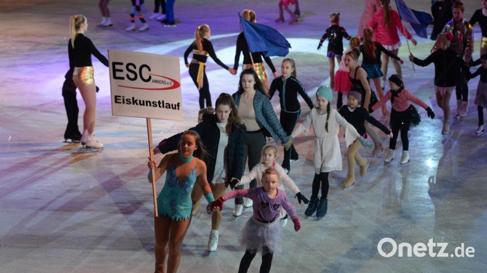 Alle flitzen zur Begrüßung über das Eis. Bild: brü