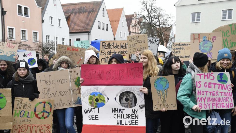 Schülerdemo &quot;Fridays for Future&quot; in Weiden vor dem Alten Rathaus Bild: Petra Hartl