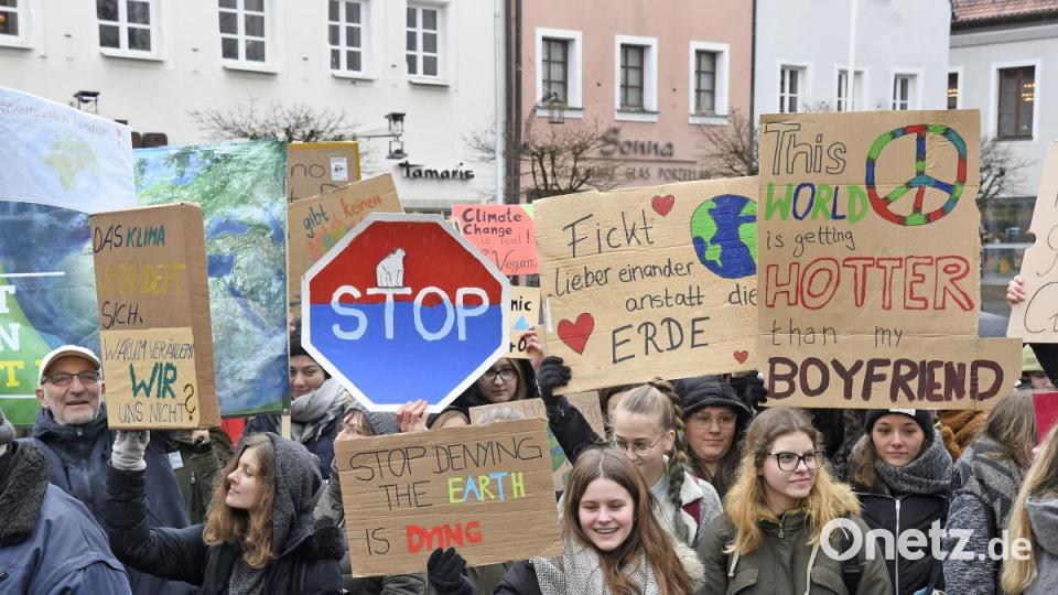 Schülerdemo &quot;Fridays for Future&quot; in Weiden vor dem Alten Rathaus Bild: Petra Hartl