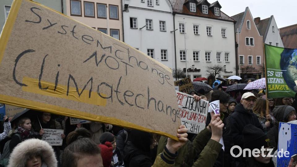 Schülerdemo &quot;Fridays for Future&quot; in Weiden vor dem Alten Rathaus Bild: Petra Hartl