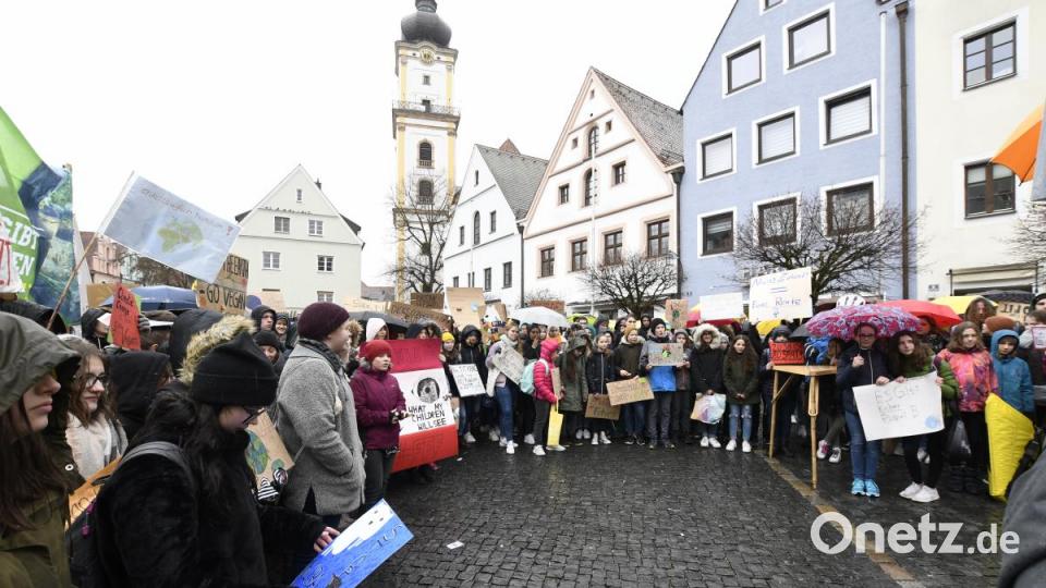 Schülerdemo &quot;Fridays for Future&quot; in Weiden vor dem Alten Rathaus Bild: Petra Hartl