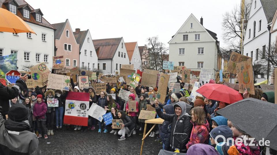 Schülerdemo &quot;Fridays for Future&quot; in Weiden vor dem Alten Rathaus Bild: Petra Hartl
