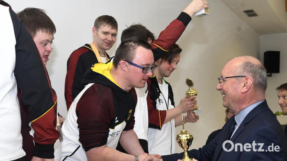Empfang für die Sportler, die zu den Special Olympics nach Abu Dhabi geflogen sind. Bild: Petra Hartl