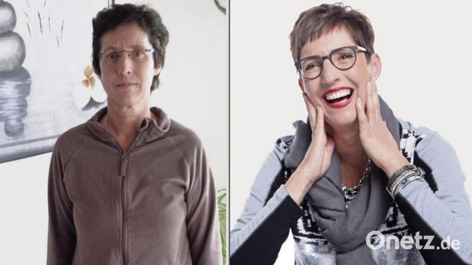 Vorher und nachher: So hat sich Heidi Gottschalk durch das Umstyling bei Witt Weiden verändert. Bild: exb/Sintre