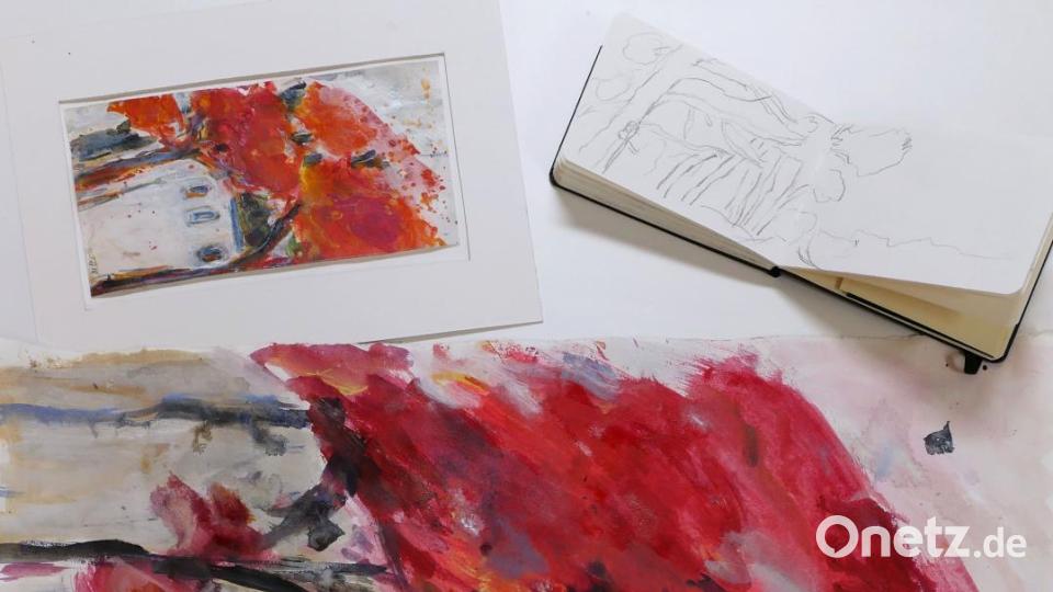 Vom Skizzenbuch über einen ersten Entwurf zum fertigen Gemälde. Bild: tr