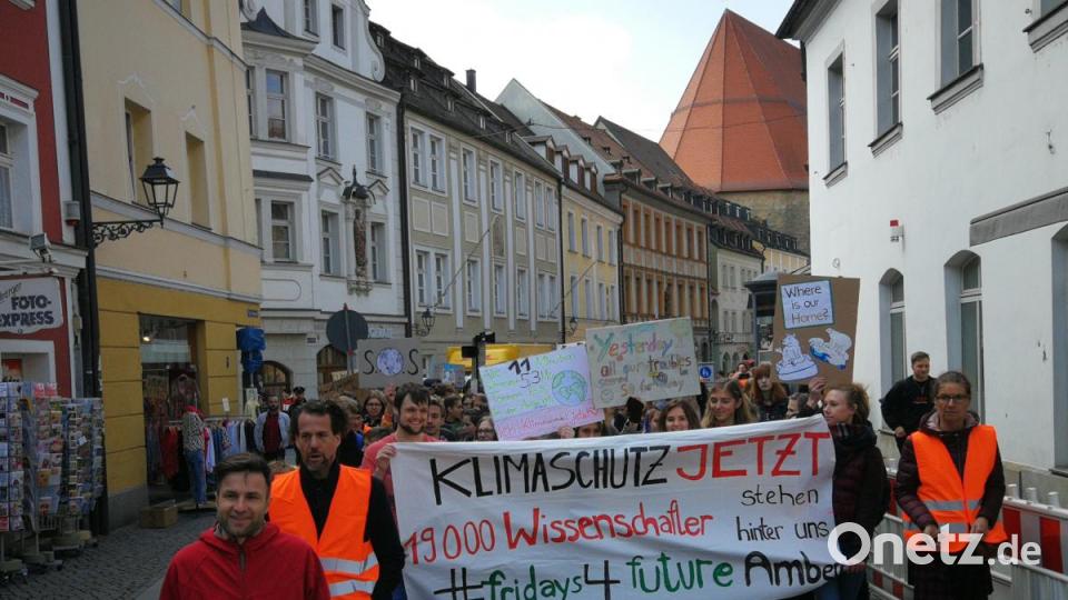Mehr als 200 Menschen demonstrieren für den Klimaschutz. Bild: ass