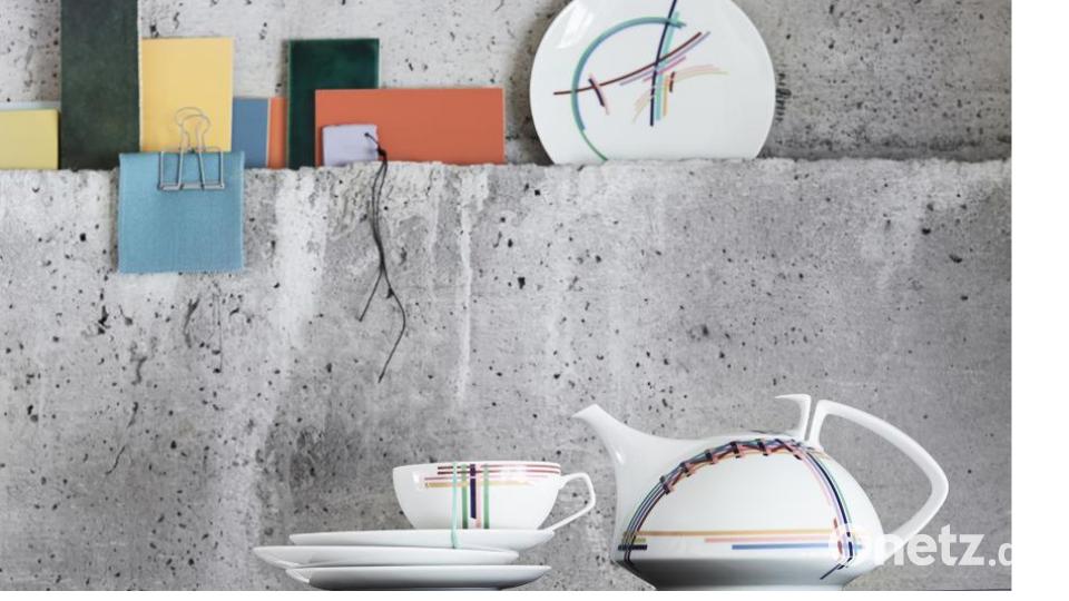 Das Teeservice &quot;TAC&quot; ist der heimliche Star der Ausstellung. Bild: Rosenthal GmbH