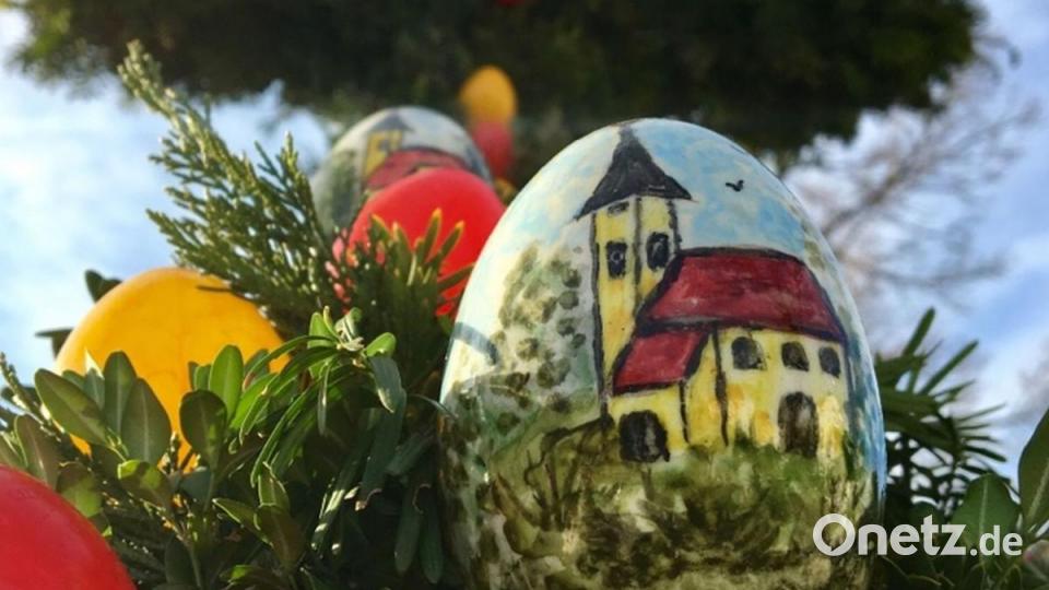 Die Freudenberger lieben ihre Johanniskirche. Deshalb wird sie zu Ostern auch auf einem großen Ei verewigt. Bild: gri