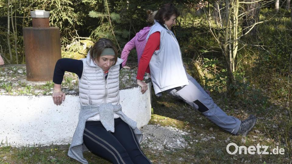 Fitnessgeräte braucht der Bewegungstreff nicht. Er nutzt einfach, was ihm unterwegs begegnet. Bild: Petra Hartl