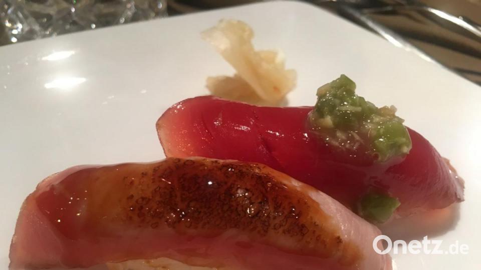 Ein köstliches Sushi-Duo: Aburi Tuna Nigiri. Bild: san