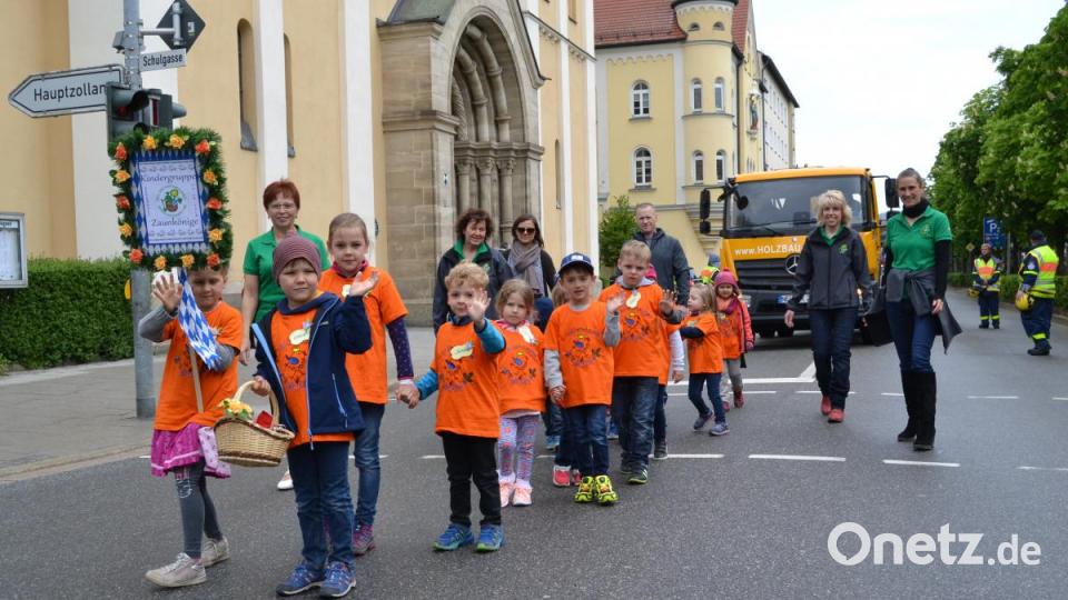 Ein neuer, bunter Farbtupfer im Festzug des Heimatrings: die &quot;Zaunkönige&quot;, die Kindergruppe des Obst- und Gartenbauvereins. Bild: hcz
