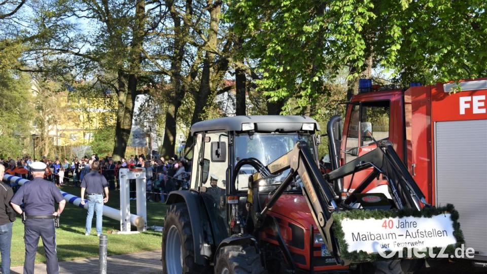 Die Freiwillige Feuerwehr Grafenwöhr stellt zum 40. Mal den Maibaum auf. Bild: rgr