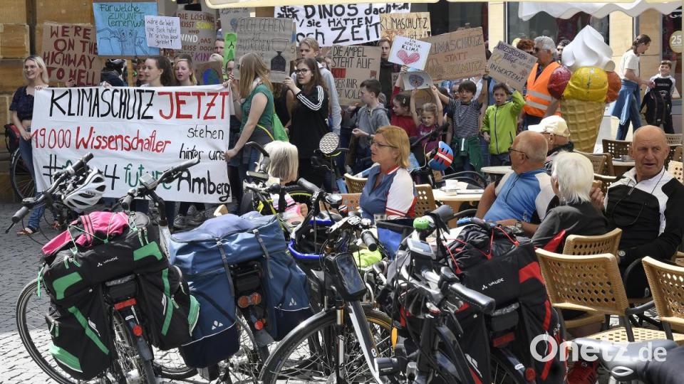 Etwa 300 Leute kamen zur vierten Amberger Klima-Demo. Bild: Petra Hartl