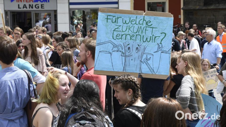 Etwa 300 Leute kamen zur vierten Amberger Klima-Demo. Bild: Petra Hartl