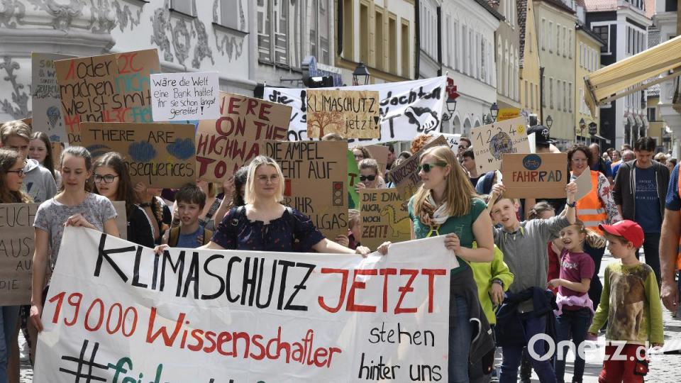 Etwa 300 Leute kamen zur vierten Amberger Klima-Demo. Bild: Petra Hartl