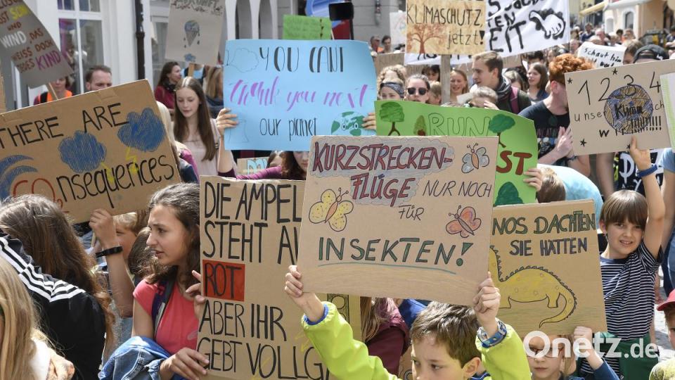 Etwa 300 Leute kamen zur vierten Amberger Klima-Demo. Bild: Petra Hartl