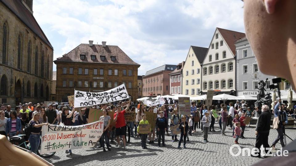 Etwa 300 Leute kamen zur vierten Amberger Klima-Demo. Bild: Petra Hartl