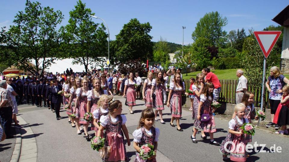 Die Festmädchen und -damen des Ehrenpatenvereins Dietersdorf. Bild: mmj