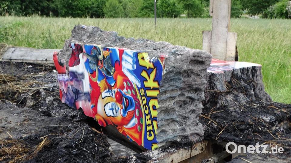 Werbematerial auf dem Wagen wurde vernichtet. Bild: Dobmeier