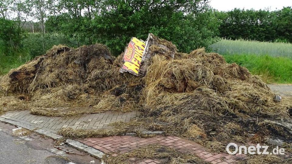Die Futtervorräte an Heu sind verbrannt. Bild: Dobmeier