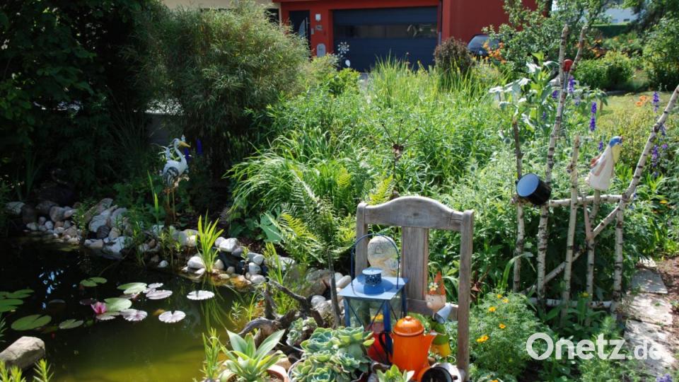 Schmucker Gartenteich der Familie Woppmann. Bild: Portner