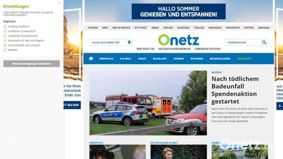 Zudem kann man die Push-Meldungen aktivieren, deaktivieren oder sich bestimmte Regionen abonnieren. Bild: tow