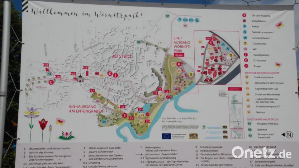 Der Plan der Gartenschau Wassertrüdingen mit ihren drei Bereichen. Bild: Portner