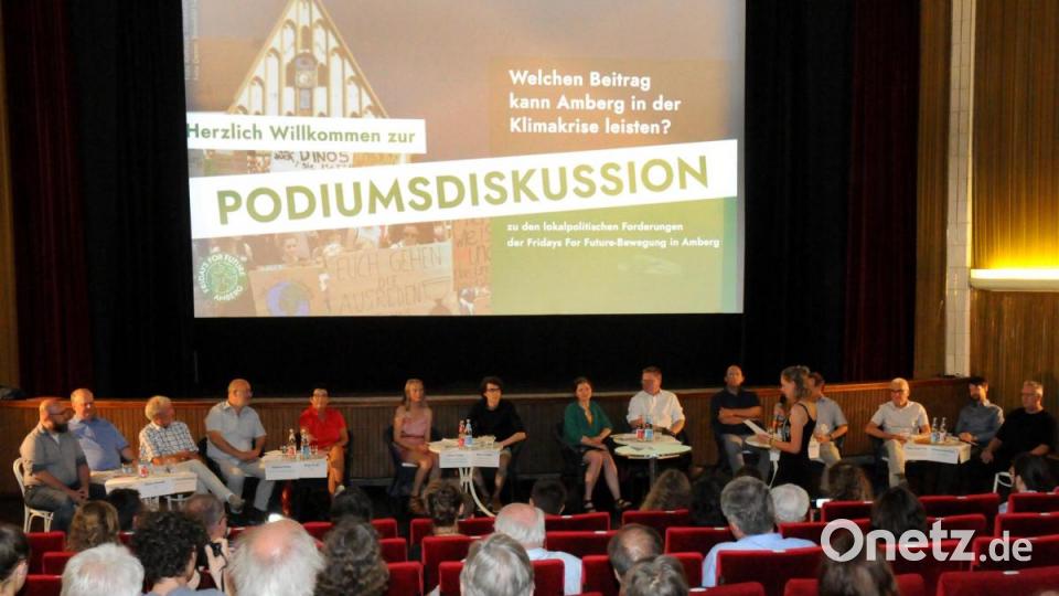 Rund 100 Bürger kamen zur Podiumsdiskussion in das Amberger Ring-Theater, um den Aktivisten, Politikern und Experten beim Gespräch zuzuhören. Bild: Stephan Huber
