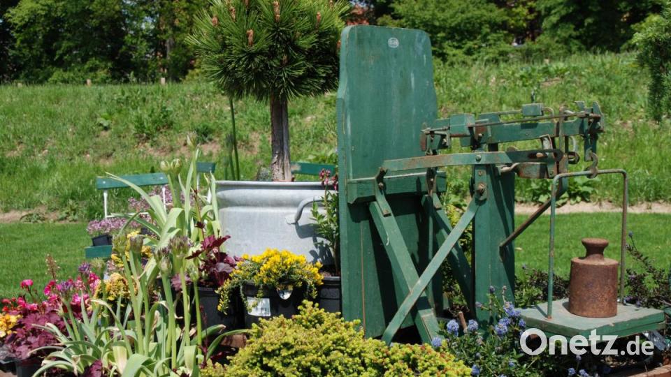 Eine bepflanzte Waage. Bild: Portner