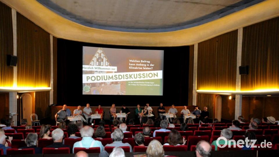 Rund 100 Bürger kamen zur Podiumsdiskussion in das Amberger Ring-Theater, um den Aktivisten, Politikern und Experten beim Gespräch zu lauschen. Bild: Stephan Huber