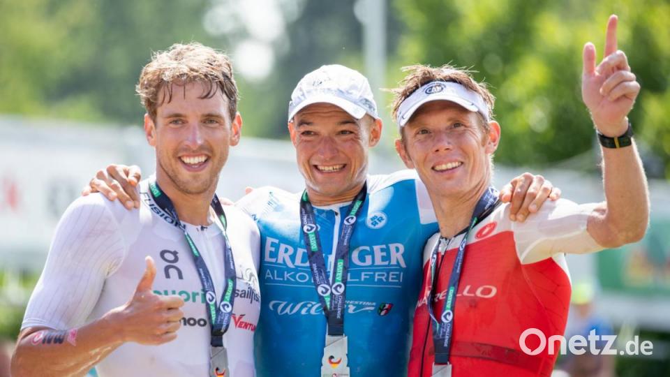 Andreas Dreitz aus Lichtenfels hat erstmals den Triathlon-Klassiker in Roth gewonnen. Bild: Daniel Karmann/dpa