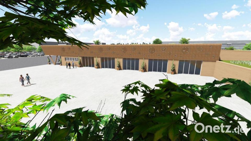 Entwürfe zur Halle der Firma Lippert in Eschenbach vom Architekturbüro Günther Lenk. Grafik: Architekturbüro Günther Lenk