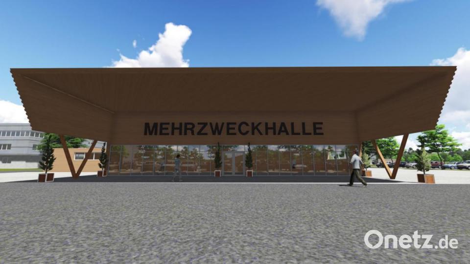 Entwürfe zur Halle der Firma Lippert in Eschenbach vom Architekturbüro Günther Lenk. Grafik: Architekturbüro Günther Lenk