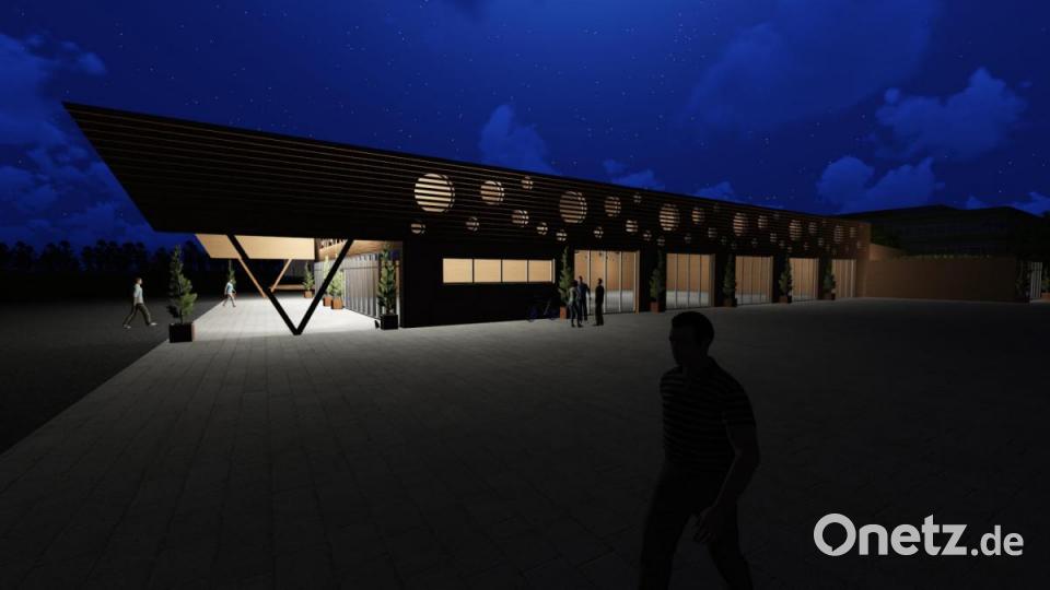 Entwürfe zur Halle der Firma Lippert in Eschenbach vom Architekturbüro Günther Lenk. Grafik: Architekturbüro Günther Lenk
