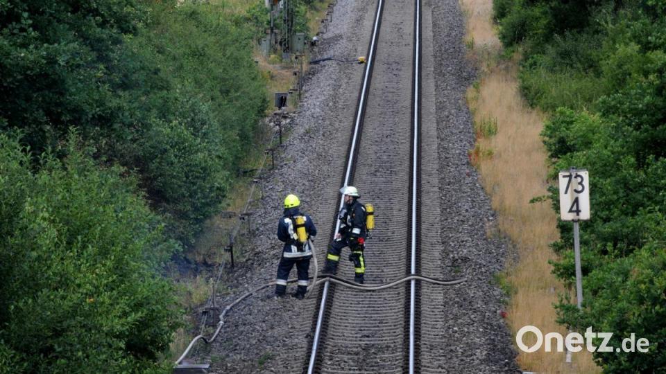 Böschungsbrände entlang der Bahnlinie Amberg-Schwandorf. Bild: Stephan Huber