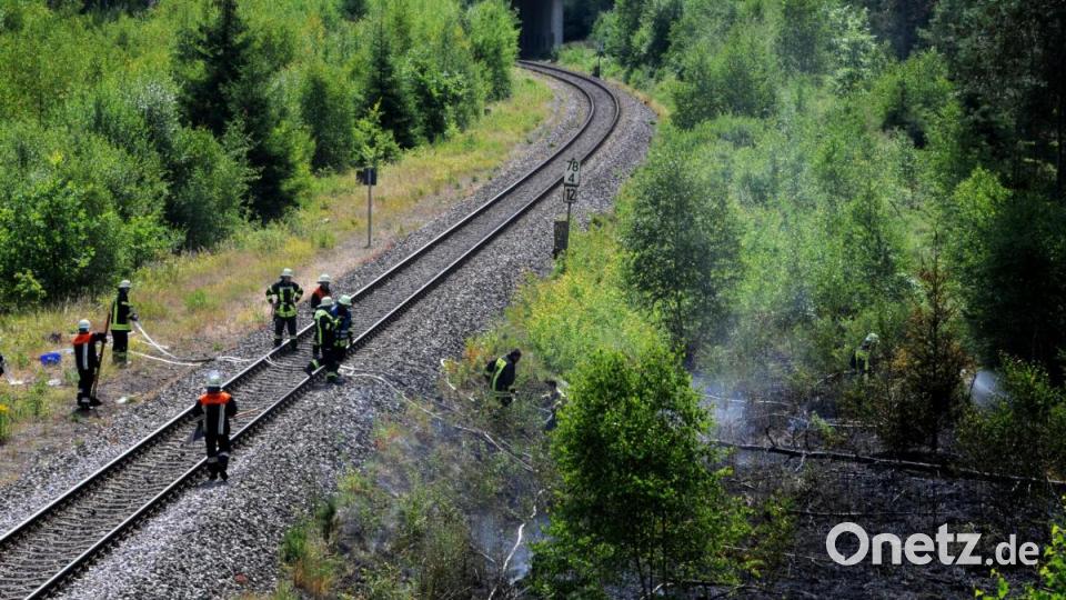 Böschungsbrände entlang der Bahnlinie Amberg-Schwandorf. Bild: Stephan Huber