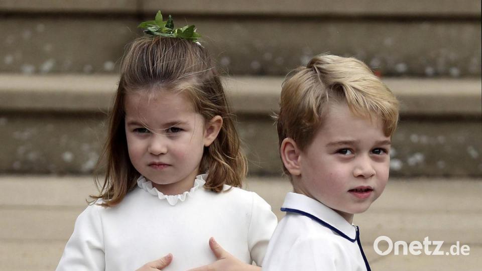 Prinzessin Charlotte und Prinz George bei der Hochzeit von Prinzessin Eugenie in Windsor 2018. Bild: Steve Parsons
