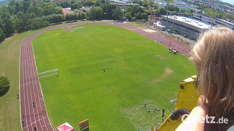 Der Realschulsportplatz von oben. Bild: Kunz