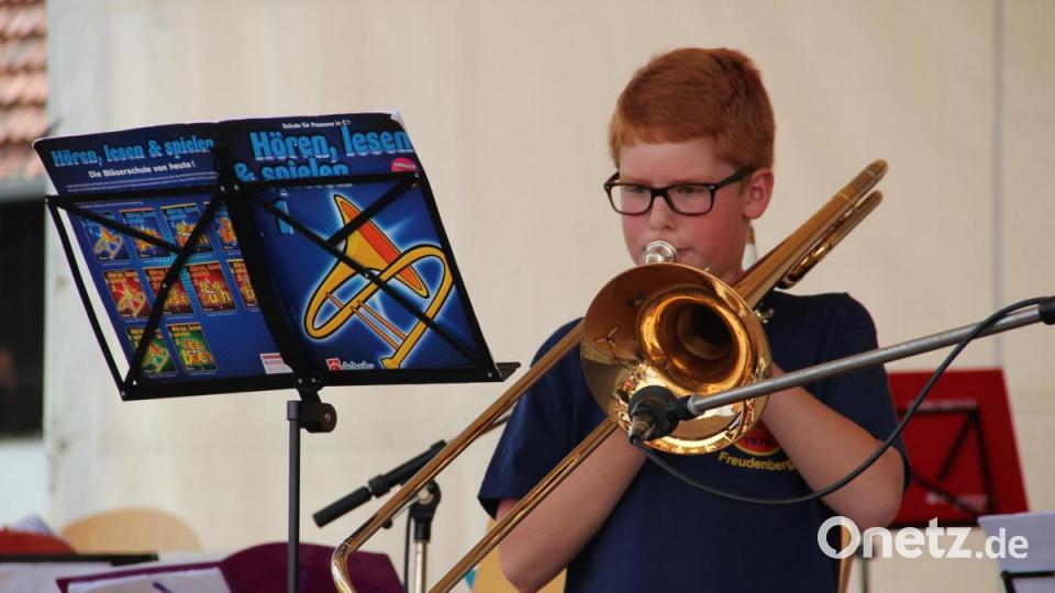 Jakobikirwa 2019 in Freudenberg: Der Nachwuchs des Musikvereins Freudenberg präsentiert sich. Bild: gri